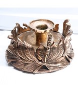Vintage Chapman candlestick holder hurricane brass leaves candle ornate ... - $73.82 CAD