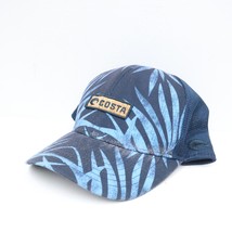 Costa Fishing Hat Palm Frond Blue Design Snap Back Mesh Hat - £16.63 GBP