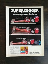 Vintage 1971 Mattel Super Digger Dragster Model Full Page Original Color... - $6.92