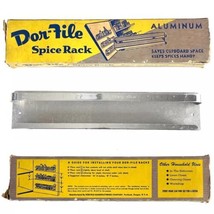 Dor-File Spice Rack Vtg 1950s Aluminum Kitchen Workshop Shelf w/Box 12x2x2 USA - £28.48 GBP