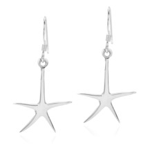 Enchanting Sterling Silver Starfish Dangle Earrings - £12.65 GBP