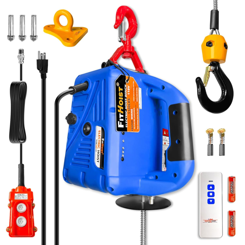 1100Lbs 1500W Portable Electric Power Winch with Wireless Remote Control... - $246.45