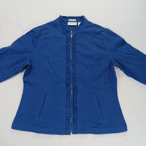 Draper's & Damon's Petite RN#105378 Womens Blue Full Zip Jacket Size PS Chest 38 image 14
