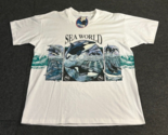 Vintage Sea World San Segal XCII Orca Shamu Dolphin White SS Shirt Large... - $98.94