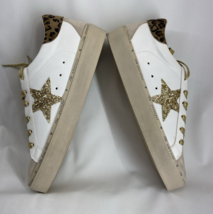 Shu Shop Reba Sneakers 963 Leopard White Tan Gold Women’s Size 9 Star Golden - £56.02 GBP