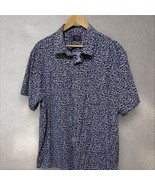 Untuckit Shirt Mens 2XL Blue Floral Palermo Nylon Blend Short Sleeve Per... - $23.06