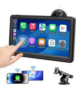 Wireless Carplay Screen for Car, 7" HD Touch Screen Portable Car Stereo - $37.95