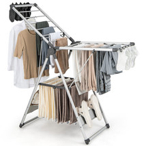 2-Layer Aluminum Drying Rack Multiple Drying Space Collapsible Clothes Rack - £101.19 GBP