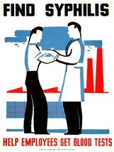 2651.Find Syphilis, help employees get blood tests health 18x24 Poster.WPA Decor - £22.38 GBP