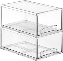 2 Pack Stackable Makeup Organizer Storage Drawers, Acrylic Organizers, Clear Pla - £15.97 GBP+