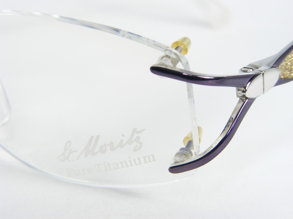 St.Moritz 45002 002 PURPLE /SILVER /GOLD UNIQUE EYEGLASSES PURE TITAN 53-15-135 Item image 7