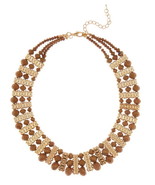 Area Stars Beaded Necklace 16&quot; GoldTone 2&quot; Ext Faceted Beads Lobster GR8... - £34.92 GBP