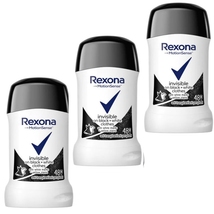 3 PACK Rexona Invisible on Black + White Clothes Antiperspirant stick for women  - £23.42 GBP