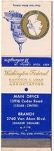 Matchbook Cover Washington Federal Savings &amp; Loan Association Washington DC - £1.55 GBP