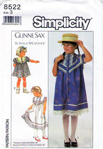 Girl&#39;s GUNNE SAX DRESS Vtg 1988 Simplicity Pattern 8522 Size 3 UNCUT - $18.00