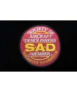 Vtg Society of Aircraft Demolishers SAD Member Round Patch NOS Hobby Sho... - $14.99