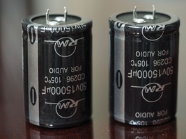 RM Audio Electrolytic capacitor 15,000u 50V snap-in 2pc !! - $7.96