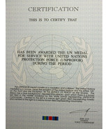 UNITED NATIONS PROTECTION FORCE (UNPROFOR), CERTIFICATE, VINTAGE - €8,59 EUR UNITED NATIONS PROTECTION FORCE (UNPROFOR), CERTIFICATE, VINTAGE - €8,59 EUR