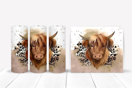 Highland Cow Design 20oz Stainless Steel Skinny Tumbler - £18.76 GBP