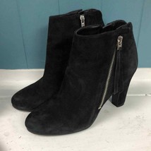 Sam Edelman Black leather Suede SADEE Angled Dual Zipper Ankle Boots Size 8 - £36.90 GBP