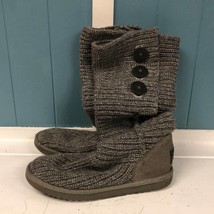 Ugg Women&#39;s size 8 Cardy Boots Knit Woven Upper Gray - £74.38 GBP