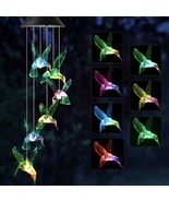 SunPWR Gifts LED Solar Hummingbird Wind Chime Multi-color Memorial Day P... - £16.36 GBP