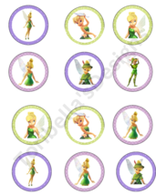 Fairies Fairy Tinker Image Edible Cake Precut Cupcake Toppers Frosting S... - £11.15 GBP+