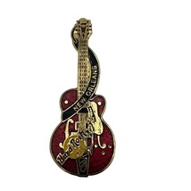 Hard Rock Cafe New Orleans Guitar Pin  Collectible Souvenir  Gold &amp; Red - £13.76 GBP