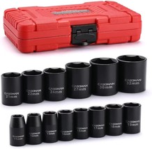 Casoman 14 Pieces 1/2-Inch Drive Shallow Impact Socket Set,, Point, 11Mm... - $35.95