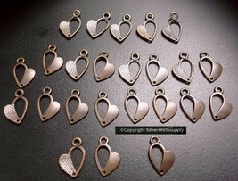 24 OPEN Heart shaped ant copper plated pendants charms 17x11x1mm CFP159 - £2.32 GBP