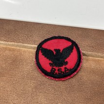 Vintage Boy Scout Flying Eagle Patrol Patch 1960s-70s, Red &amp; Black, Round - $7.95