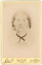 Circa 1880&#39;S Cabinet Card Stern Looking Older Woman in Bonnet Speck Moravia, NY - £7.41 GBP