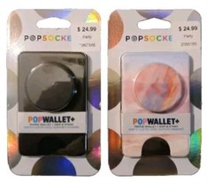 PopSockets Popwallet+ Cell Phone Wallet &amp; Grip Stand 1 Pink 1 Black His And Hers - £20.70 GBP