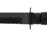Kabar 1255 Short Black Tanto Serrated Fixed Knife 20 Degree 1095 Steel - $75.04
