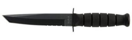 Kabar 1255 Short Black Tanto Serrated Fixed Knife 20 Degree 1095 Steel - £59.76 GBP
