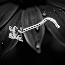 925 Sterling Silver Frog Nose Stud | Cute Silver Nose Ring | Frog-Shaped... - $8.81