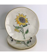 3 Salad Plates Spectrum Designz Goldfinch Sunflower 8” Ceramic New - $51.38 CAD
