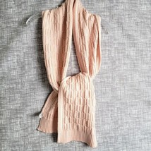 Calvin Klein Womens Scarf Winter Chunky Cable Knit Pale Peach 70 inches Long - £10.85 GBP