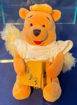 Disney Christmas Winnie The Pooh Angel Plush 8&quot; Stuffed Animal Choir Bean Bag - £11.27 GBP
