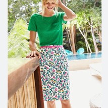 NWT BODEN Ivory Exotic Garden White/Pink/Blue Floral Pencil Skirt Size 6 - £34.23 GBP