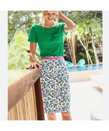 NWT BODEN Ivory Exotic Garden White/Pink/Blue Floral Pencil Skirt Size 6 - £34.67 GBP