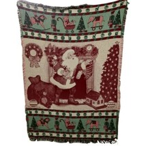Vtg 1993 Manual Woodworkers and Weavers Christmas Santa Tapestry 44x66 - £35.18 GBP