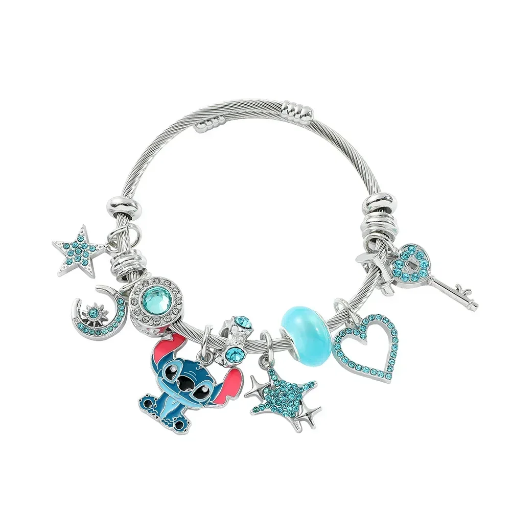 Disney Stitch Pandora Bracelet Cartoon Stitch Girl Bracelet DIY Beads -B - €3,39 EUR