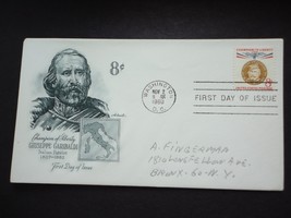 1960 Giuseppe Garibaldi First Day Issue Envelope 8 cent Stamp Italian Pa... - $2.50