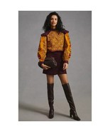 New Farm x Anthropologie Ruffled Floral Long Sleeve Blouse $178 SMALL Ye... - $98.47 CAD