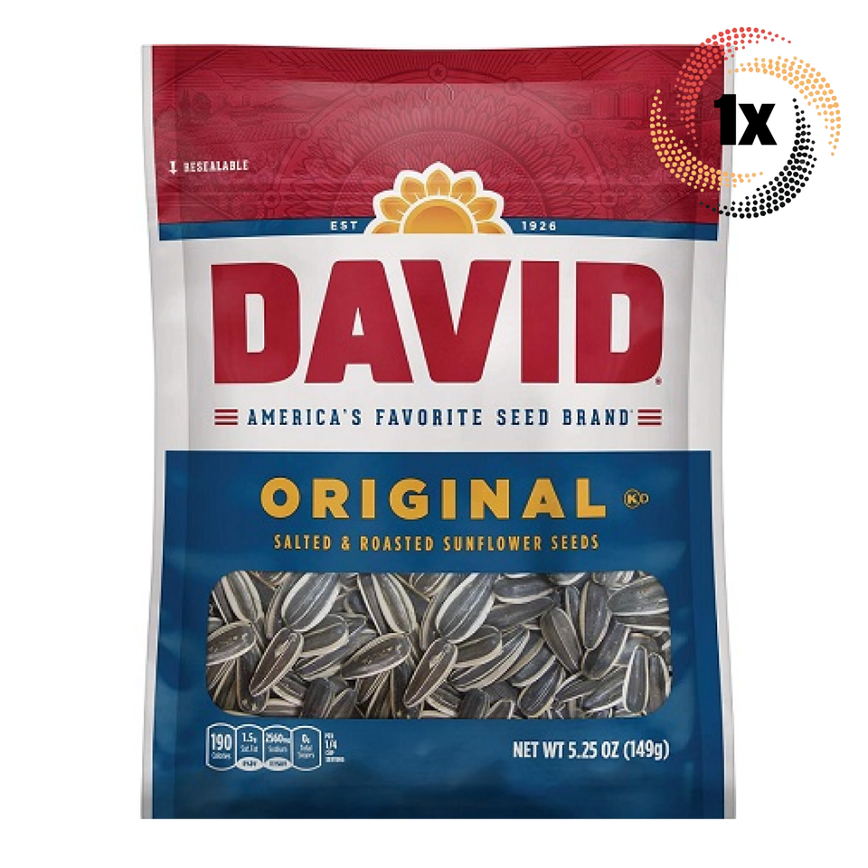 1x Bag David Original Flavor Sunflower Seed Bags | 5.25oz | Salted &amp; Roa... - $10.36