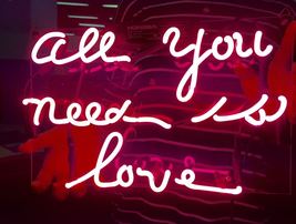 &#39;All you need is love&#39; Red Art Light Banner Wedding Sign Real Neon Light... - £54.20 GBP