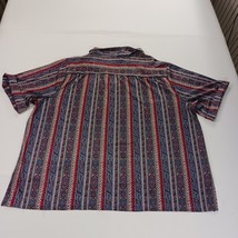 Vintage Paisley Blouse Top Notch Short Sleeve Collared Shirt Women’s Chest 54" image 13