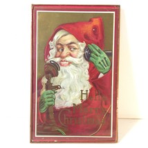 1913 Postcard Santa Christmas On Phone Series 213C Postmark Salem N.Y. In Glass - £39.88 GBP