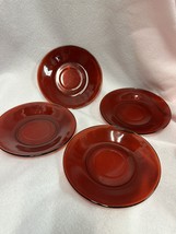 Vintage Anchor Hocking Royal Ruby Red Saucers Set of 4 - £15.76 GBP